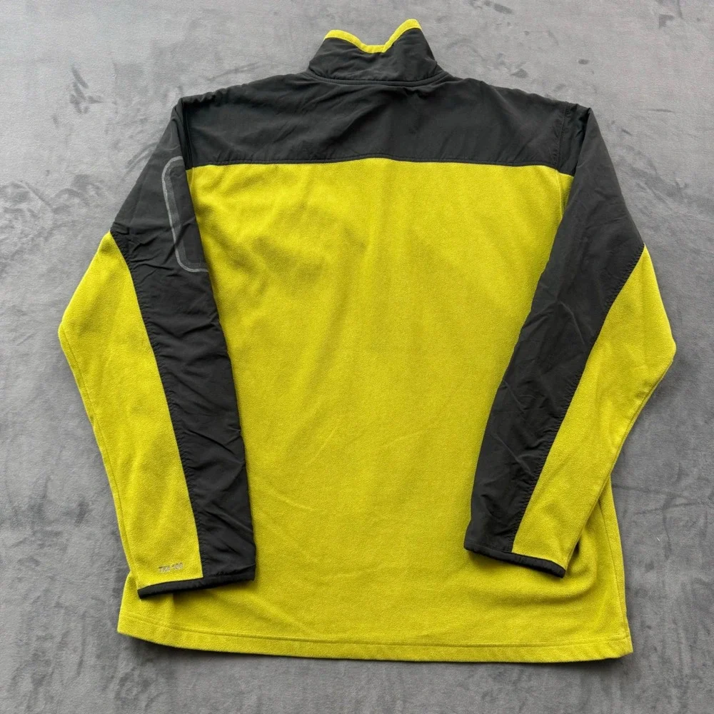 The North Face Mens TKA 100 1/4 Zip Fleece Pullover XL Lime Green Black Hiking